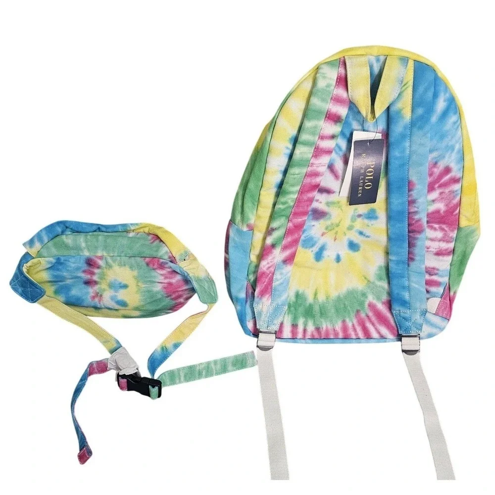 Polo Ralph Lauren Tie Dye Backpack Fanny Pack Set Travel School‎ Bag NEW
